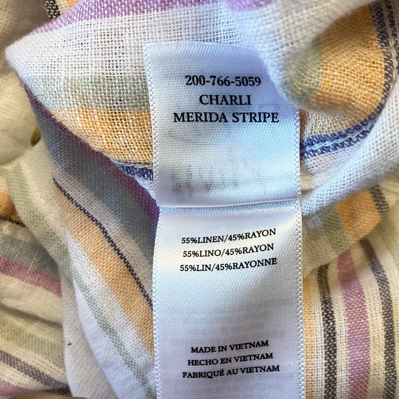 Rails Long Sleeve Linen Blend Charli Shirt - Merida Stripe - S - Picture 9 of 9